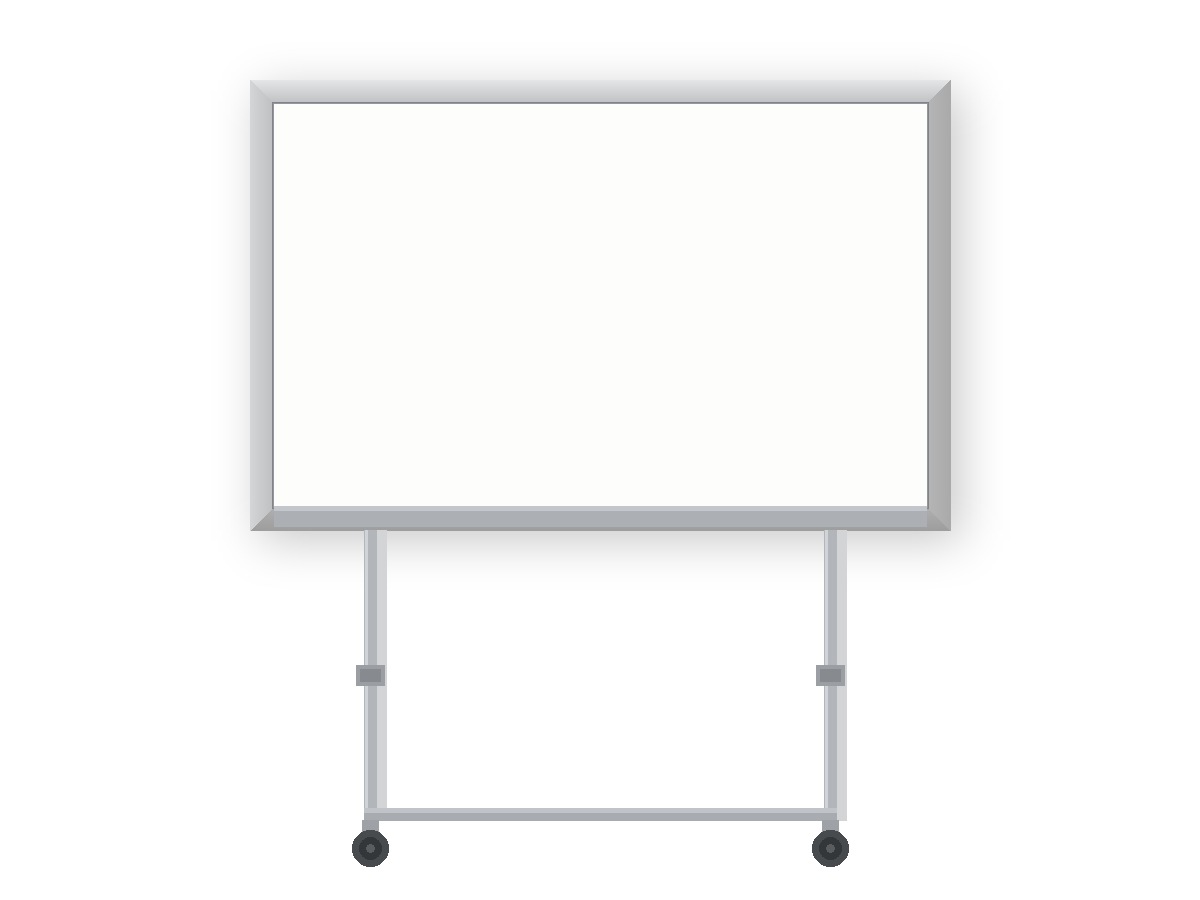 Free-standing board on castor stand